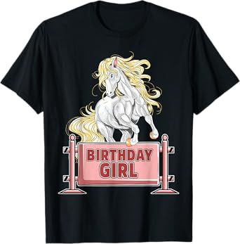 Cute Horse Birthday Girl Party Animal Farm Barn Horse Lover T-Shirt