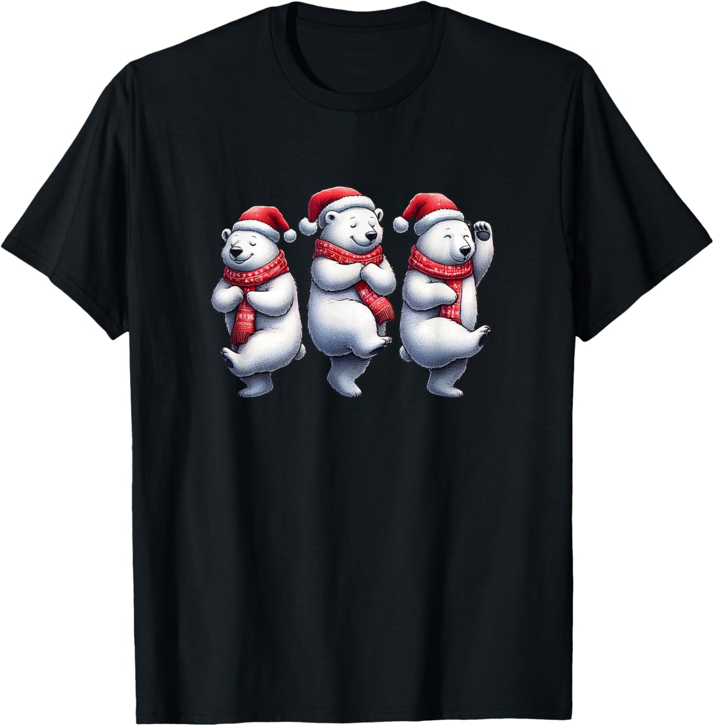 Dancing Christmas Polar Bears - T-Shirt