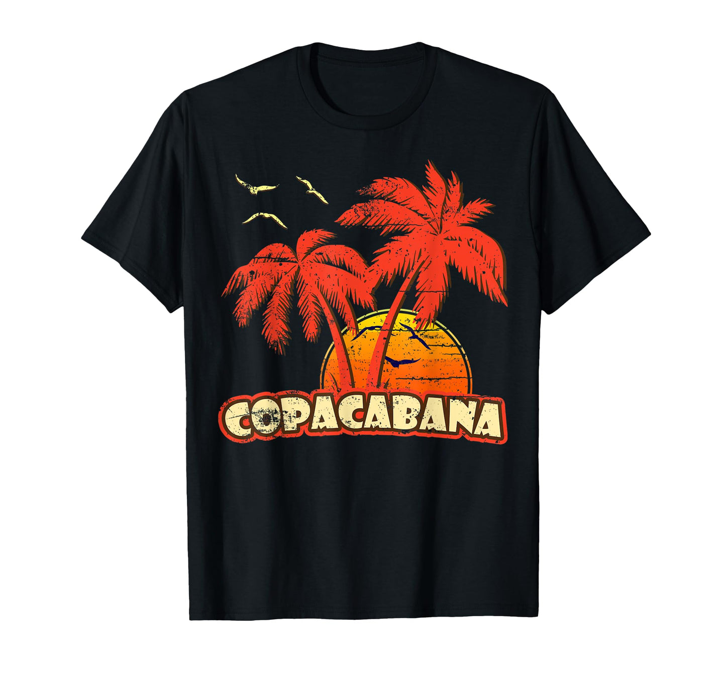 Copacabana Summer Palm Trees 80s Beach Sunset Men Women Kids T-Shirt