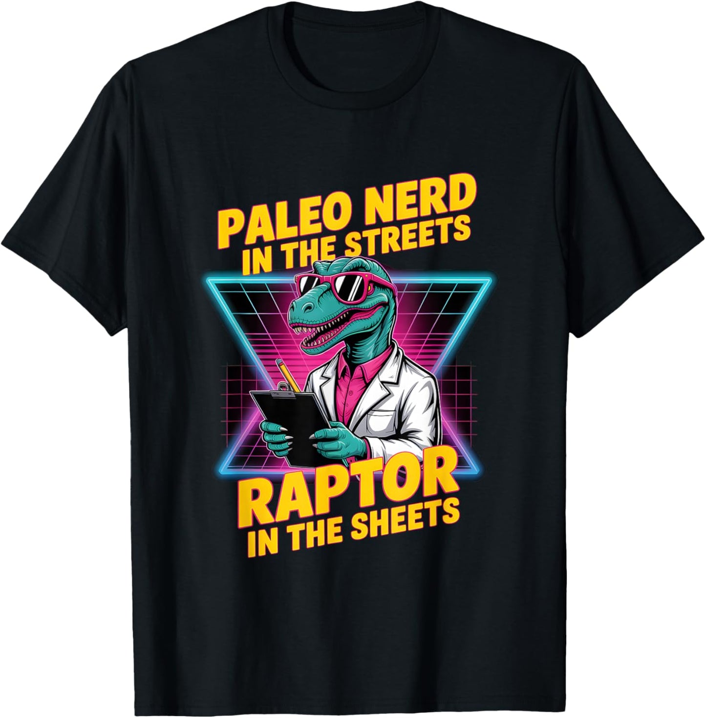 Paleo Nerd Retro Raptor Dino Pun Graphic for Science Lovers T-Shirt