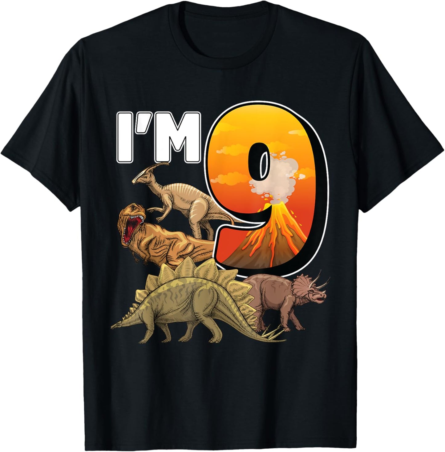 9 Year Old dinosaurs birthday 9th Party paleontologist Boys T-Shirt