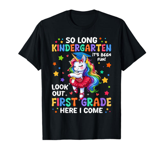 Kindergarten Graduation 2025 Cute Unicorn Girl Graduate Kids T-Shirt