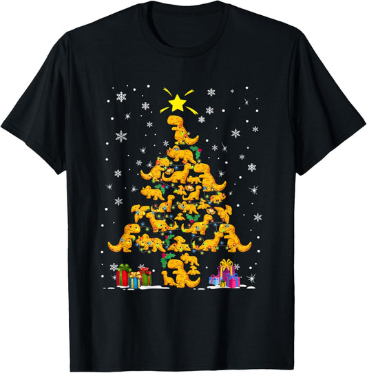 Dino Chicken Nuggets Christmas Tree Dinosaur Chicken Nugget T-Shirt
