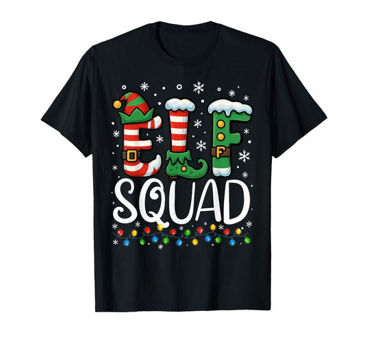 Elf Family Christmas Matching Pajamas Xmas Elf Squad T-Shirt