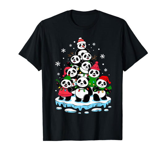 Panda Christmas Tree Panda Lover Xmas Squad Men Women Kids T-Shirt