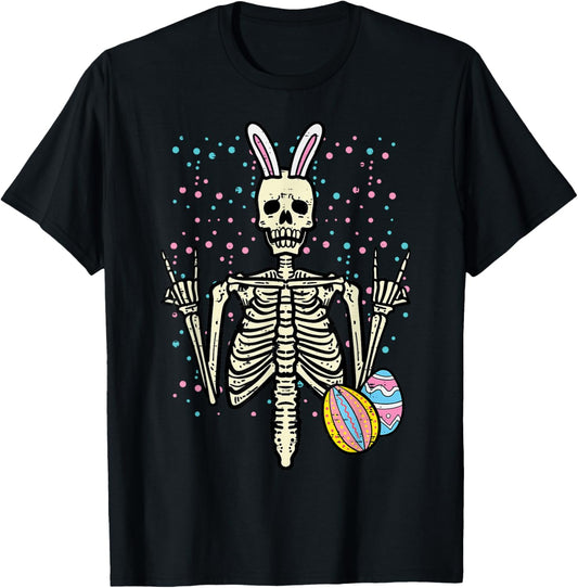 Easter Rocker Skeleton Rock Hand Men Boys Toddler Kids Youth T-Shirt