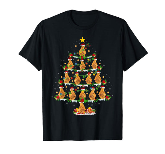 Holiday Xmas Lighting Santa Fried Chicken Christmas Tree T-Shirt