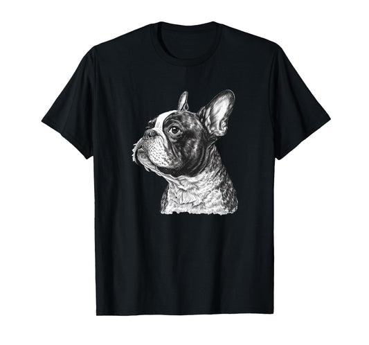 Funny French Bulldog Frenchie Black and White T-Shirt