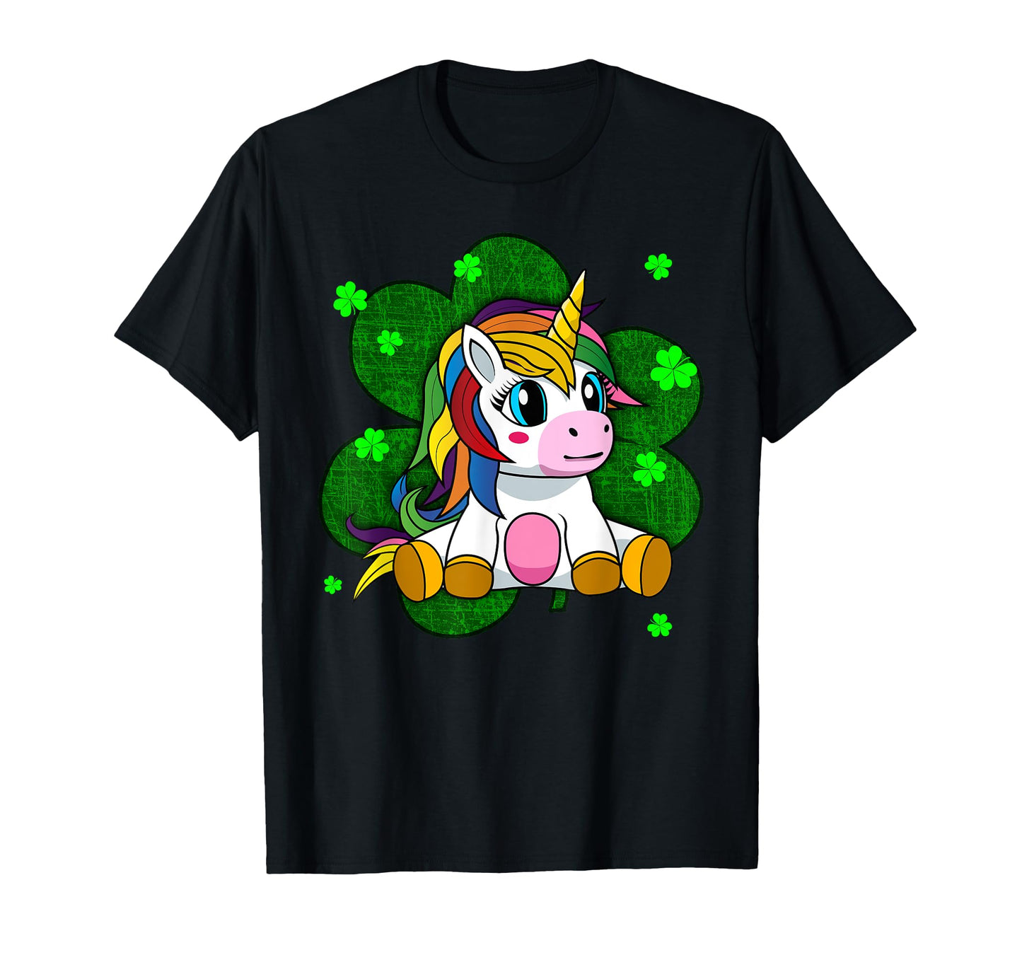 Cute Kids Unicorn Shirt Girls St Patricks Day Shamrock Tee T-Shirt