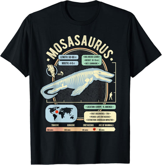 Dinosaur Facts - Mosasaurus Science & Anatomy Gift T-Shirt