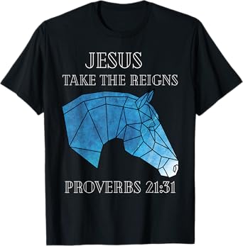 Cute Jesus Take The Reins Stained Glass Horse T-shirt T-Shirt
