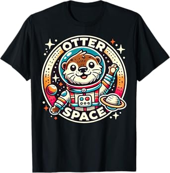 Otter Space Funny Animals Cute Otters Silly Pun T-Shirt