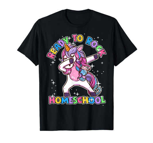 Homeschool Unicorn First Day Of School Outfit Girls T-Shirt