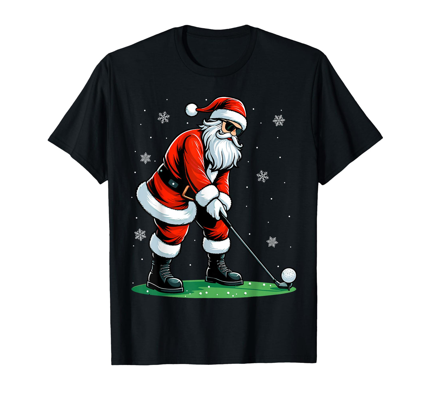 Christmas Golf Santa Golfer Xmas Funny Christmas Golfing T-Shirt