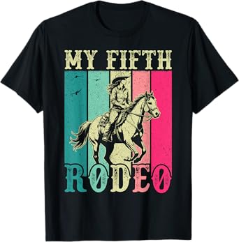 My Fifth Rodeo 5 Year Old Girl Cowgirl 5th Birthday Horse T-Shirt