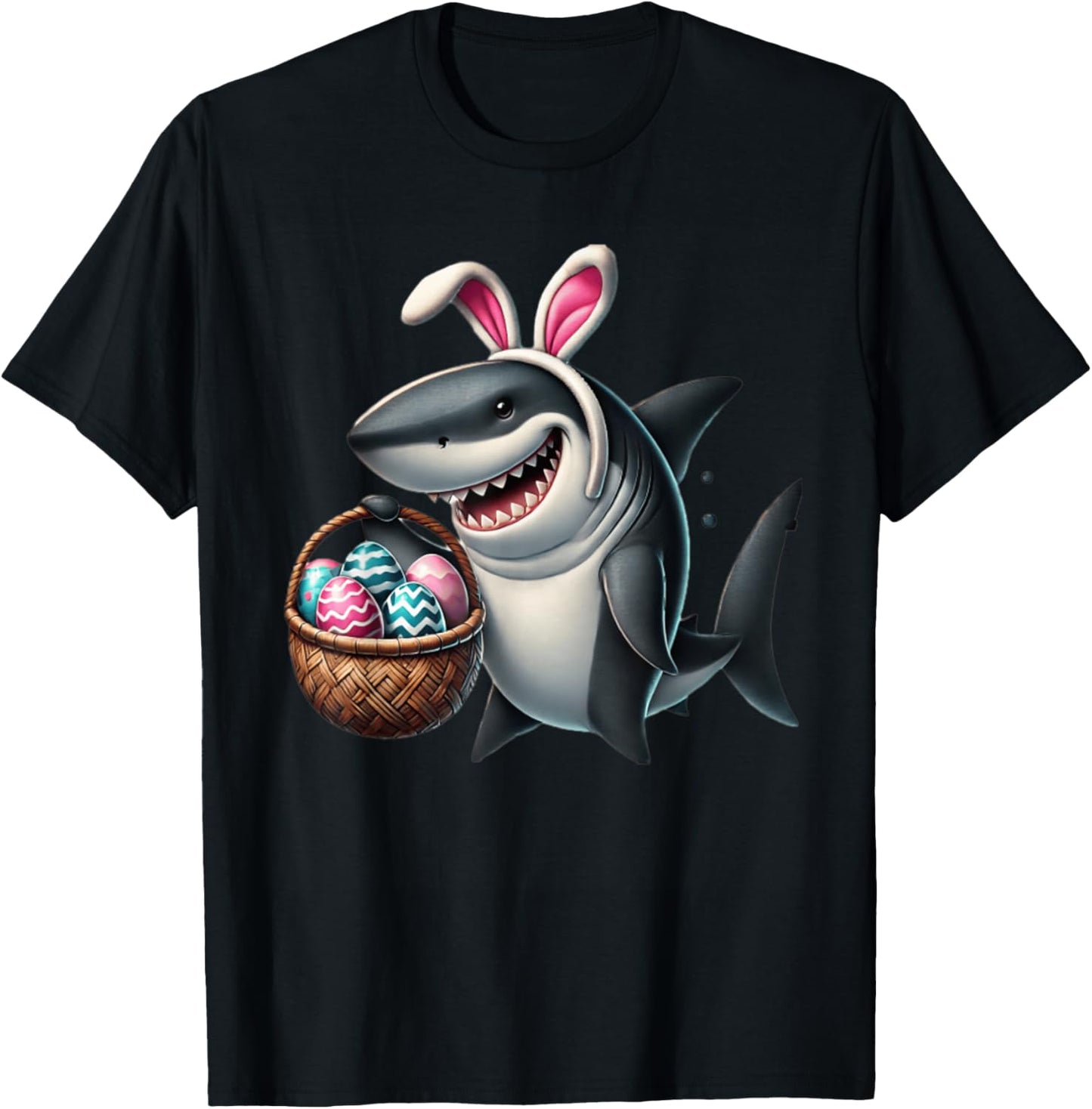 Easter Shark Easter Basket Bunny Ears Happy Easter Boys T-Shirt