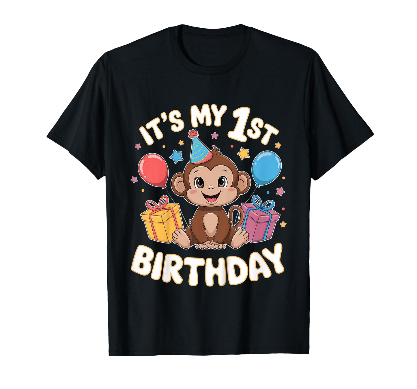 Kids 1st Birthday Monkey Party Design T-Shirt
