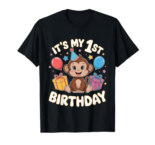 Kids 1st Birthday Monkey Party Design T-Shirt
