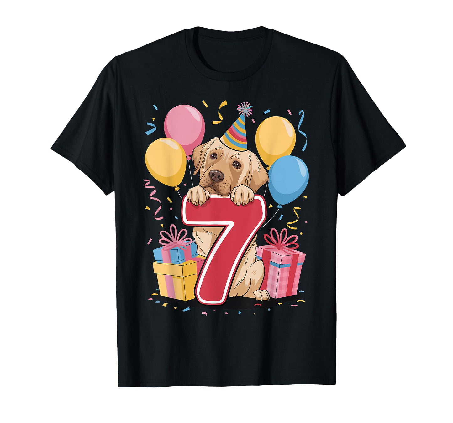 Lab 7th birthday boy girl 7 years seven Labrador Retriever T-Shirt