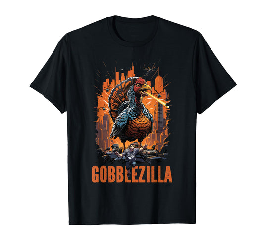 Funny Gobblezilla Angry Turkey Thanksgiving Men Women Teens T-Shirt