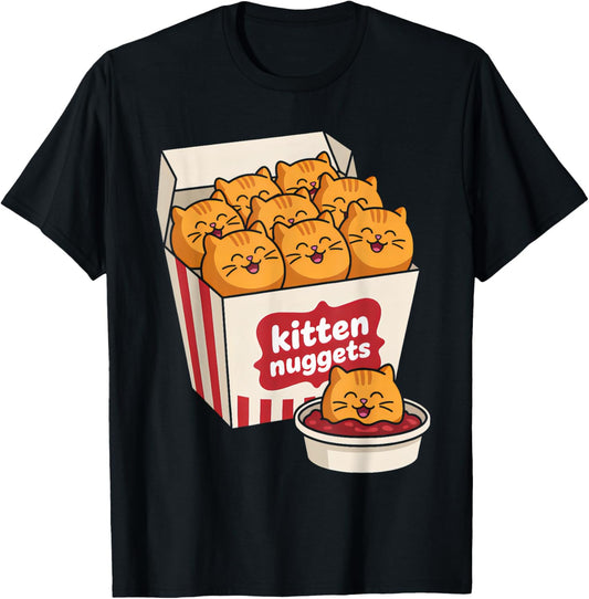 Funny Cat Owner Kitten Nuggets Food Pun Cat Lover Men Women T-Shirt