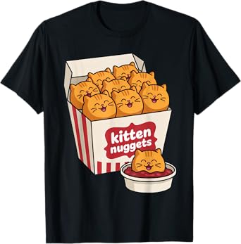 Funny Cat Owner Kitten Nuggets Food Pun Cat Lover Men Women T-Shirt