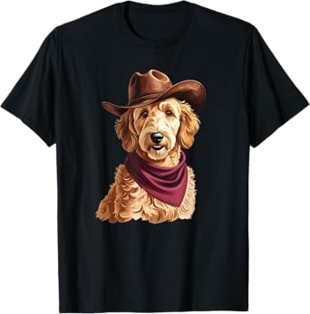 Goldendoodle Cowboy Funny Dog Wild West Pet Lover Owner T-Shirt