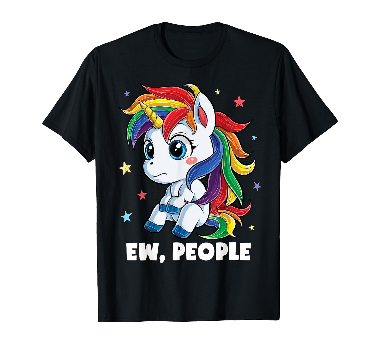 Unicorn Ew People Girls Kids Funny Rainbow Unicorns T-Shirt