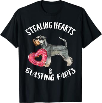 Stealing Hearts Blasting Farts Miniature Schnauzer Dog Men Women Kids T-Shirt