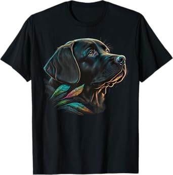 Cute black Labrador Dog on black Labrador Retriever Lover Men Women Kids T-Shirt