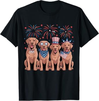 usa chocolate lab tee labrador retriever fourth of july T-Shirt