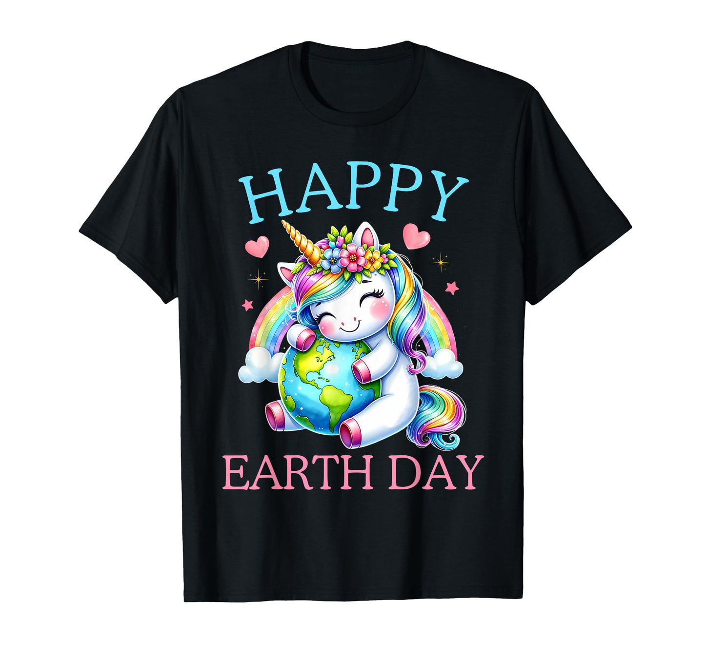 Cute Unicorn Happy Earth Day Groovy Women Men Kids T-Shirt
