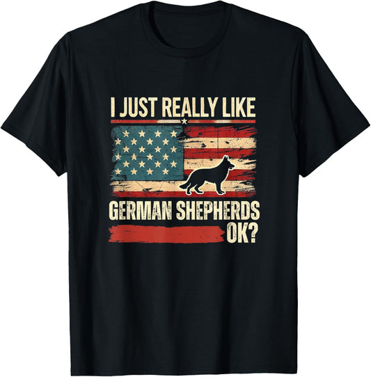 American Flag German Shepherd Shirt German Shepherds Lover T-Shirt