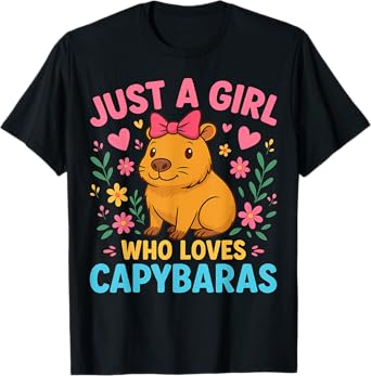 Just a Girl Who Loves Capybaras Cute Rodent Animal T-Shirt
