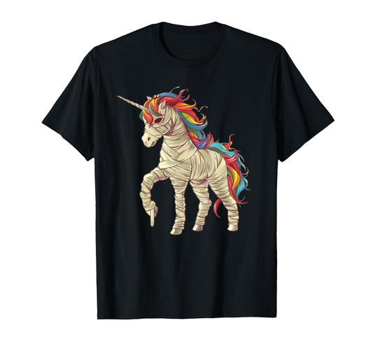 Girls Halloween Unicorn Mummy Women T-Shirt