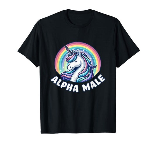 Alpha Male Unicorn Ironic Cute Funny Sarcastic Humor T-Shirt