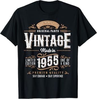 Vintage 1955 70th Birthday Gifts Women Men 70 Year Old T-Shirt