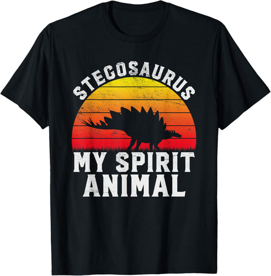 Stegosaurus My Spirit Animal - Dinosaur Retro Paleontology T-Shirt