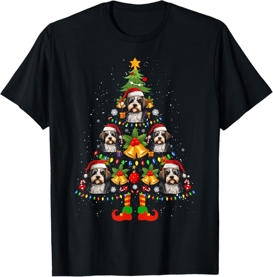 Biewer Terrier Christmas Tree Gifts Funny Xmas Dog Lover T-Shirt
