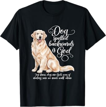 Dog Spelled Backwards is God English Cream Golden Retriever Men Women Girls Kids T-Shirt