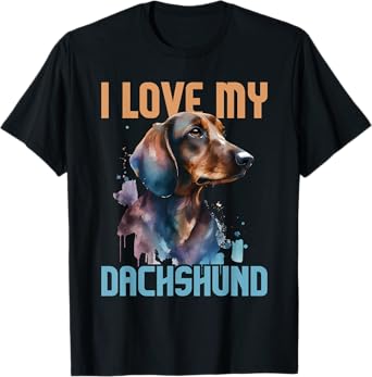 I Love My Dachshund - Paw Print Dog Lover Pet Breeder Men Women Kids T-Shirt