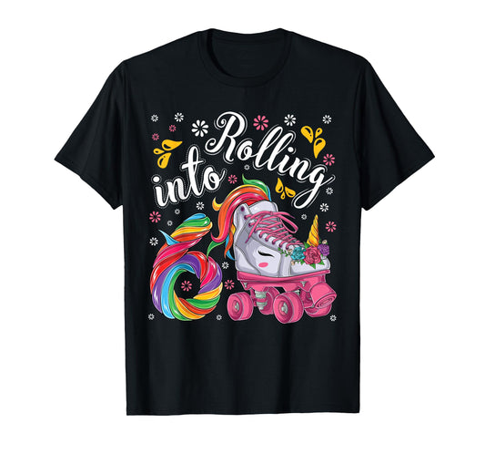 Roller Girl 6 year old Unicorn Rolling skate 6th birthday T-Shirt
