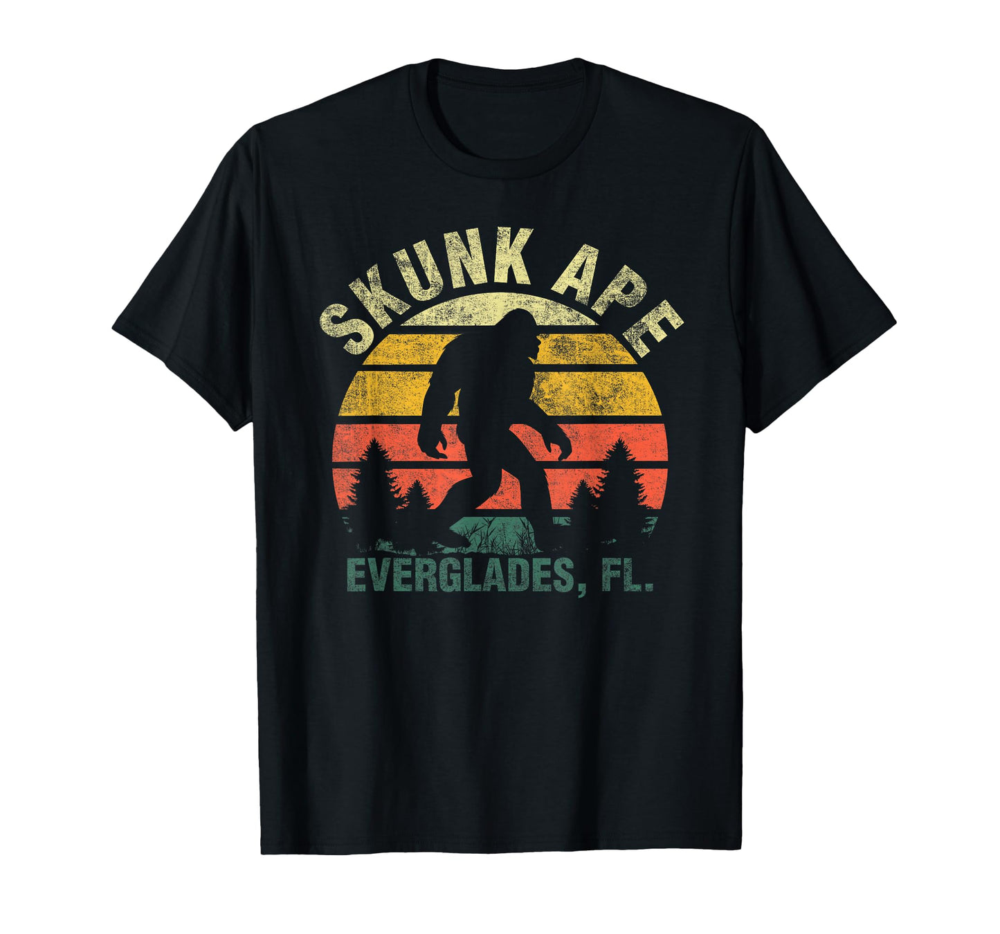 Retro Vintage Skunk Ape Florida Everglades Bigfoot T-Shirt