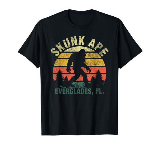 Retro Vintage Skunk Ape Florida Everglades Bigfoot T-Shirt