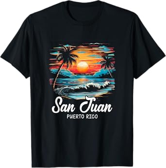 Family Vacation Retro Sunset Puerto Rico San Juan T-Shirt