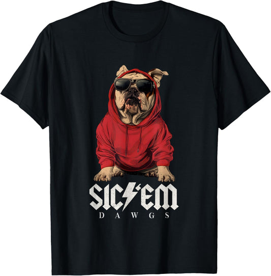 Dawgs Sic Em, Sic 'Em, Go Bulldog Vintage Bulldog Gamedays T-Shirt