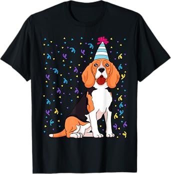 Beagle Dog Birthday Celebration Animal Bday Party Lover T-Shirt
