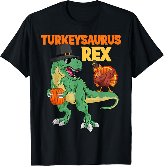 Turkeysaurus Rex Turkey Dab Dino Boys Toddler Thanksgiving T-Shirt