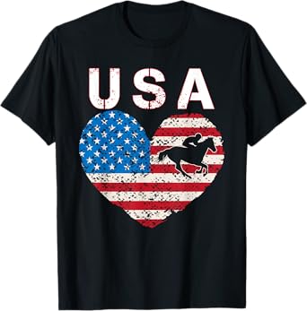 USA Equestrian team American flag US Horses rider men women T-Shirt