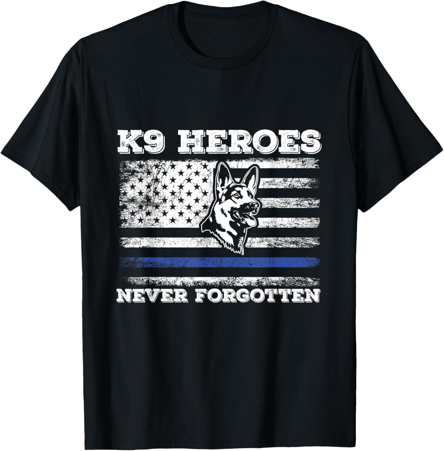 K9 Veteran Military Working Dog USA US Flag K9 Veterans Day T-Shirt